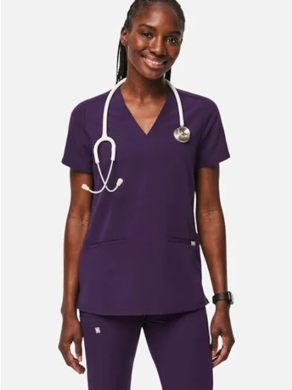 Figs Purple Jam Casma™ - Three-Pocket Scrub Top